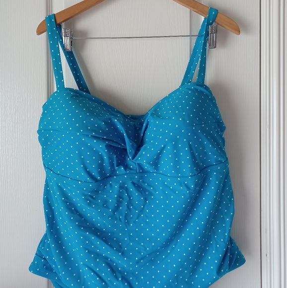 Catalina Blue White Polka Dot Swimwear Size 3X - Picture 4 of 15